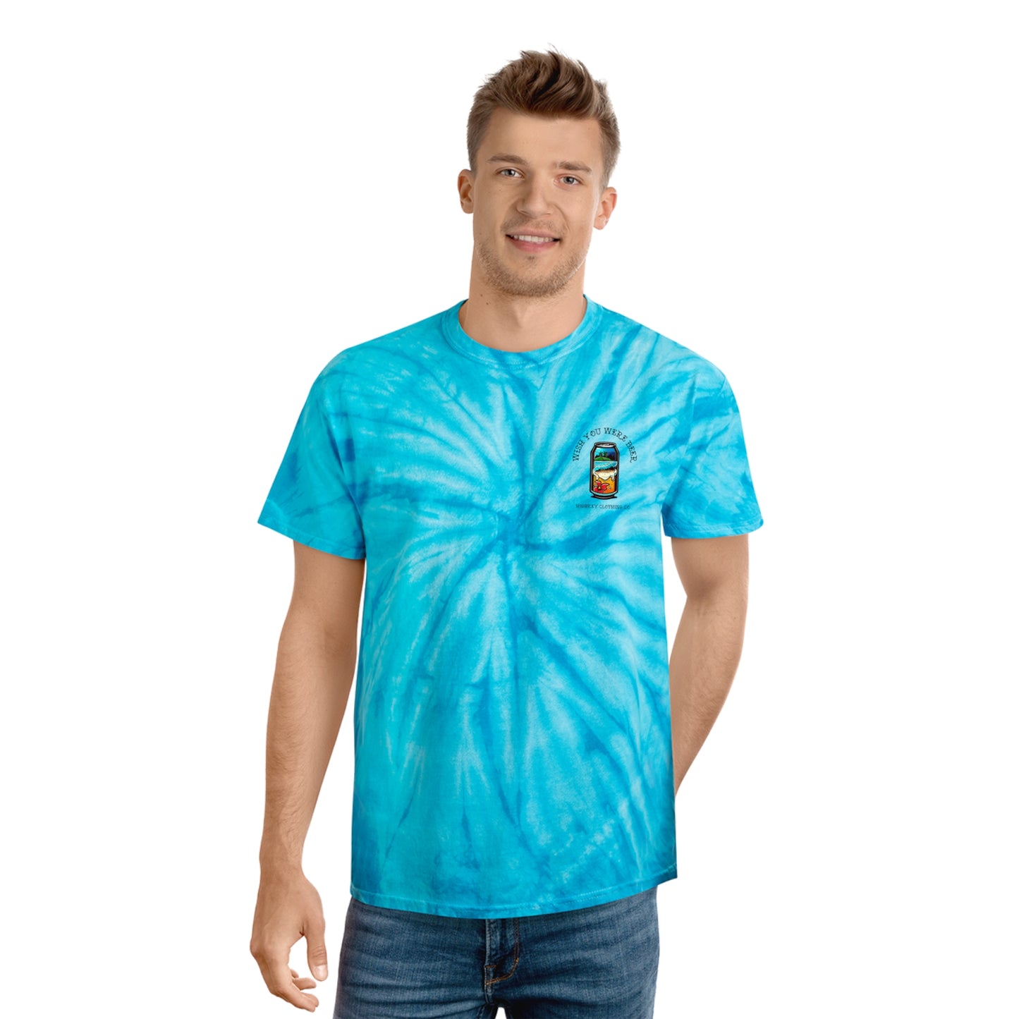 ‘WISH YOU WERE BEER’ TIE-DYE T-SHIRT