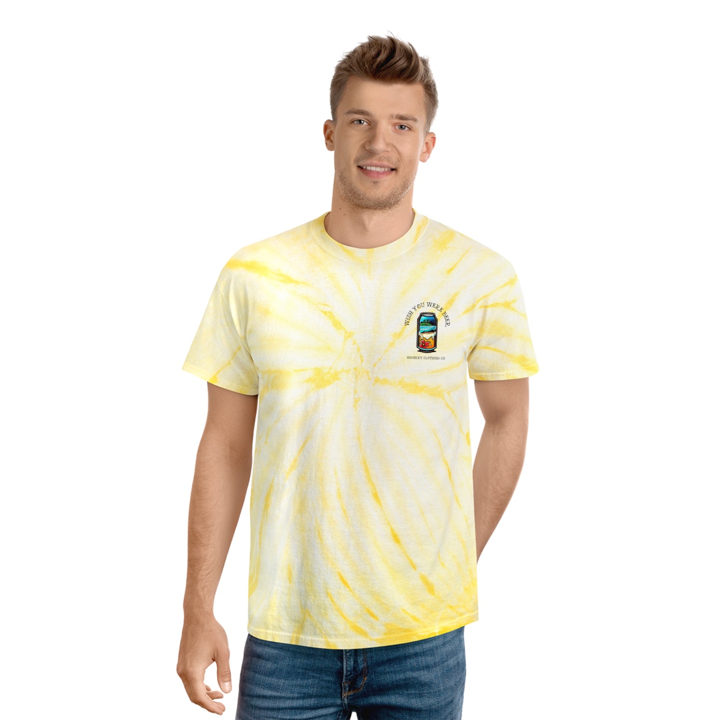 ‘WISH YOU WERE BEER’ TIE-DYE T-SHIRT