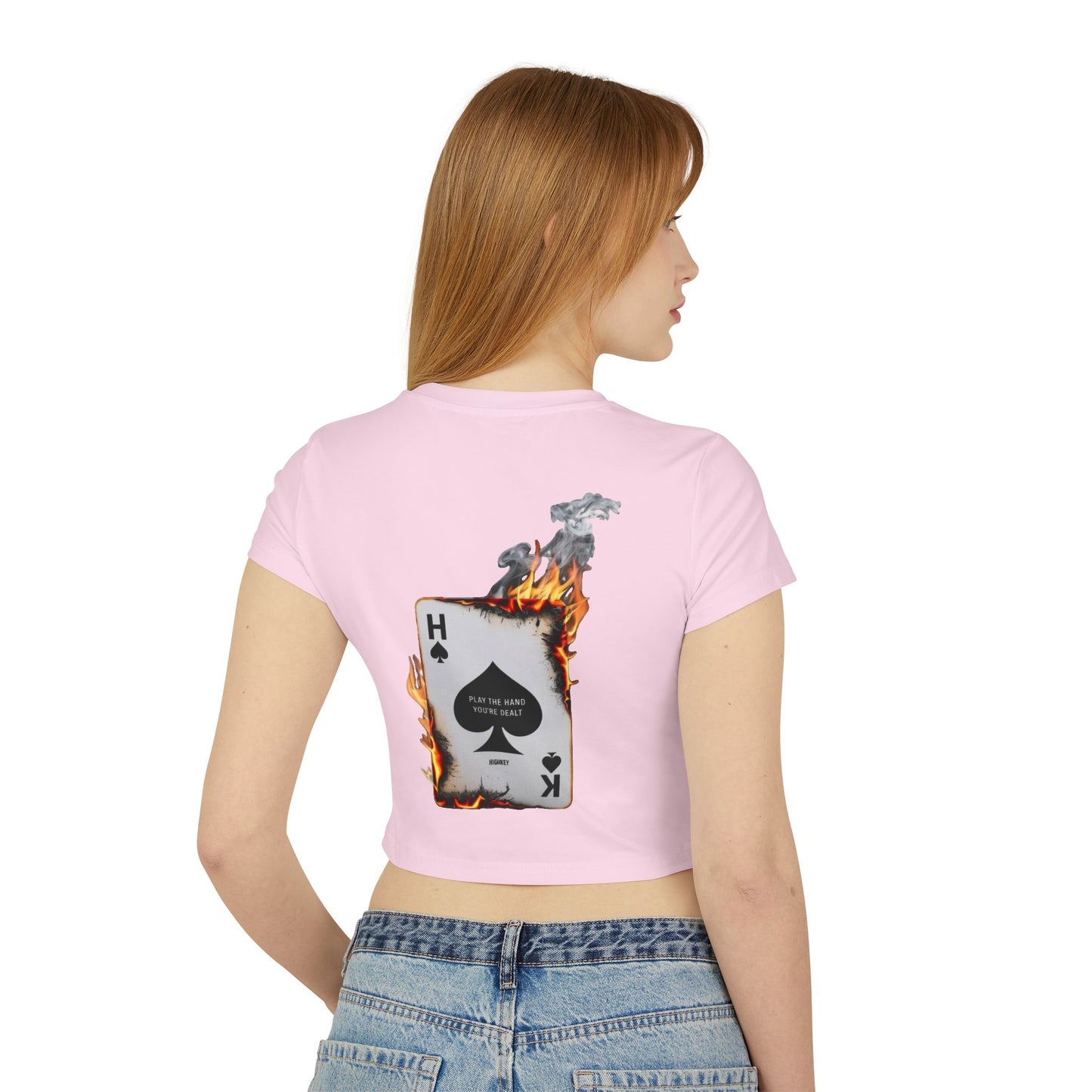 ’HIGH STAKES’ WOMENS BABY TEE