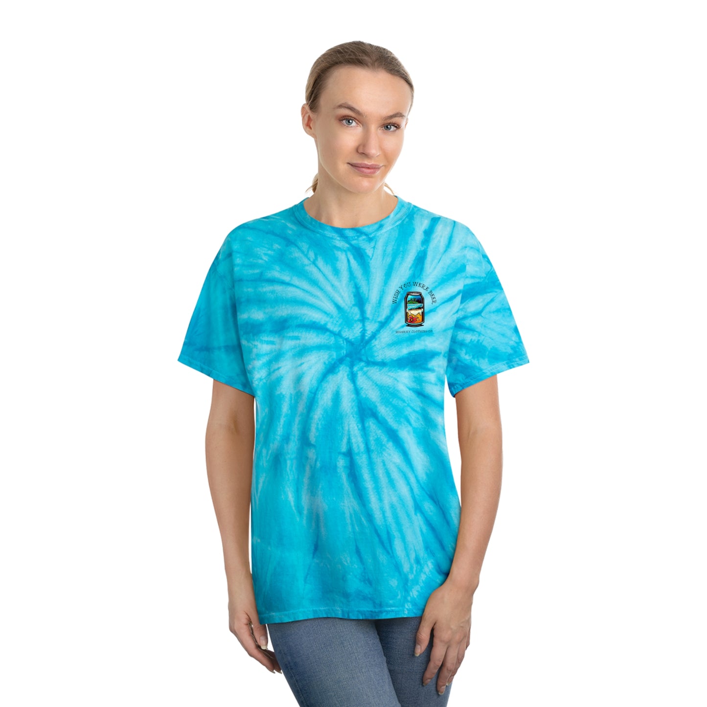 ‘WISH YOU WERE BEER’ TIE-DYE T-SHIRT