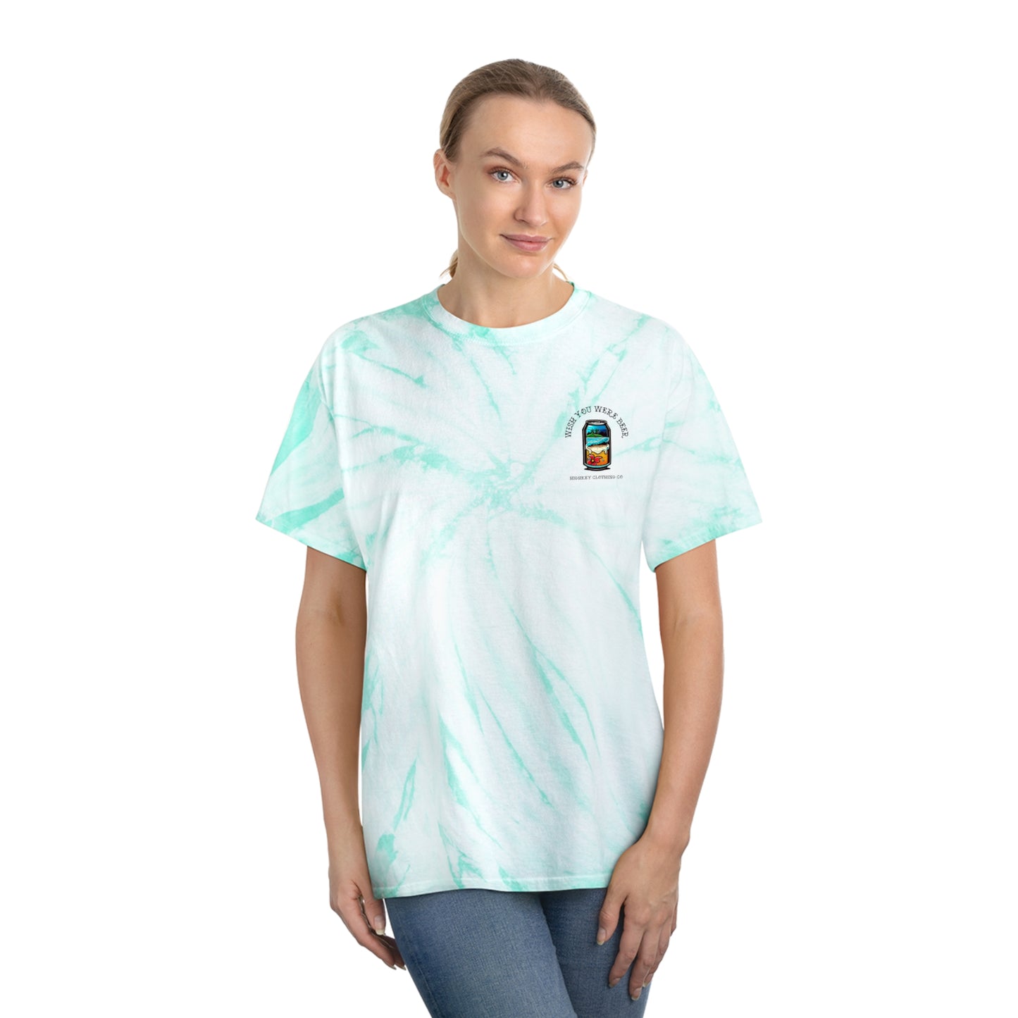‘WISH YOU WERE BEER’ TIE-DYE T-SHIRT