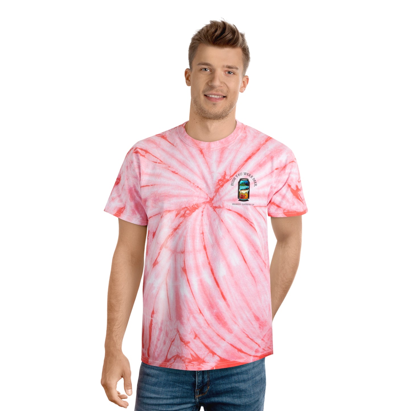 ‘WISH YOU WERE BEER’ TIE-DYE T-SHIRT