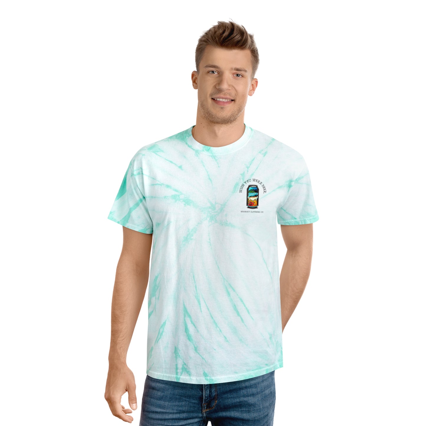 ‘WISH YOU WERE BEER’ TIE-DYE T-SHIRT